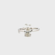1.50ct. Natural Diamond Oval Solitaire Set on 14K White Gold Band