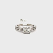 Natural Diamond Engagement Ring Set in 10K White Gold Sz 7