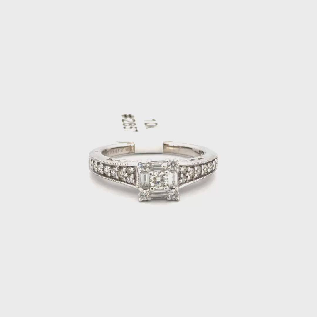 Natural Diamond Engagement Ring Set in 10K White Gold