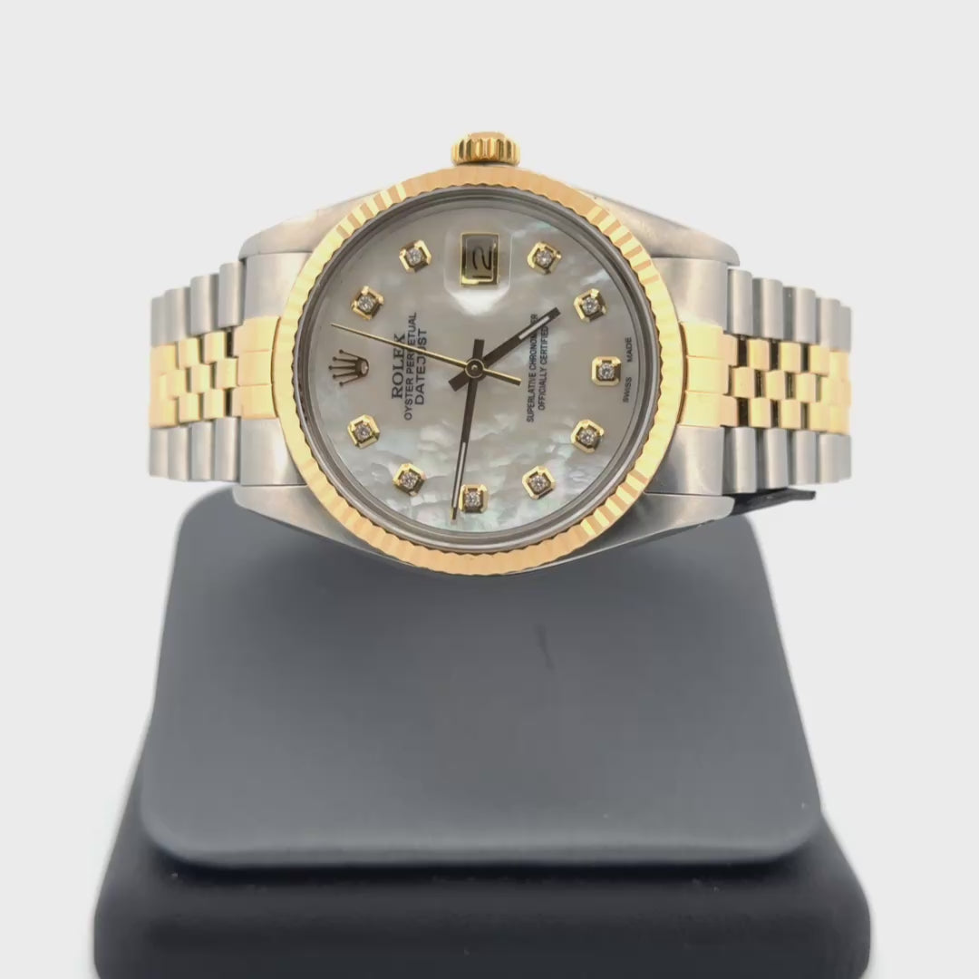 36mm Rolex Datejust 16013 White Mother of Pearl Dial (1987)