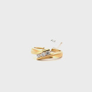 Three Stone Diamond Ring Set in 14K Yellow Gold Sz 7