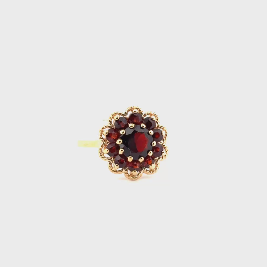 Garnet Ring Set in 14K Yellow Gold