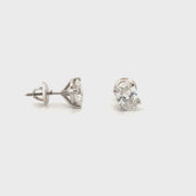 2.1cttw. Lab Grown Diamond Oval Studs F VS set in WG Screw Back
