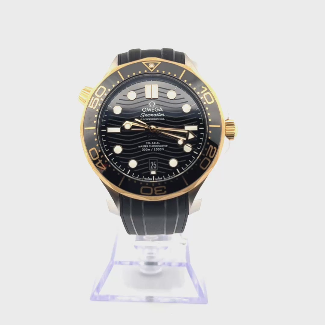 42mm Omega Seamaster 300 Steel & 18K Ceragold on Rubber Strap (2024)