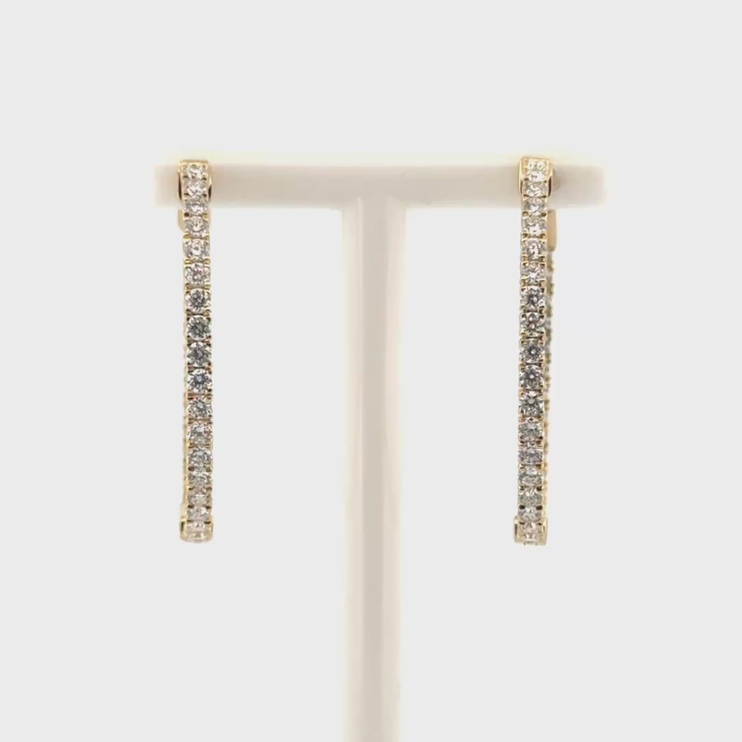 1.5cttw. Natural Diamond In N Out Hoop Earrings in 14K Yellow Gold