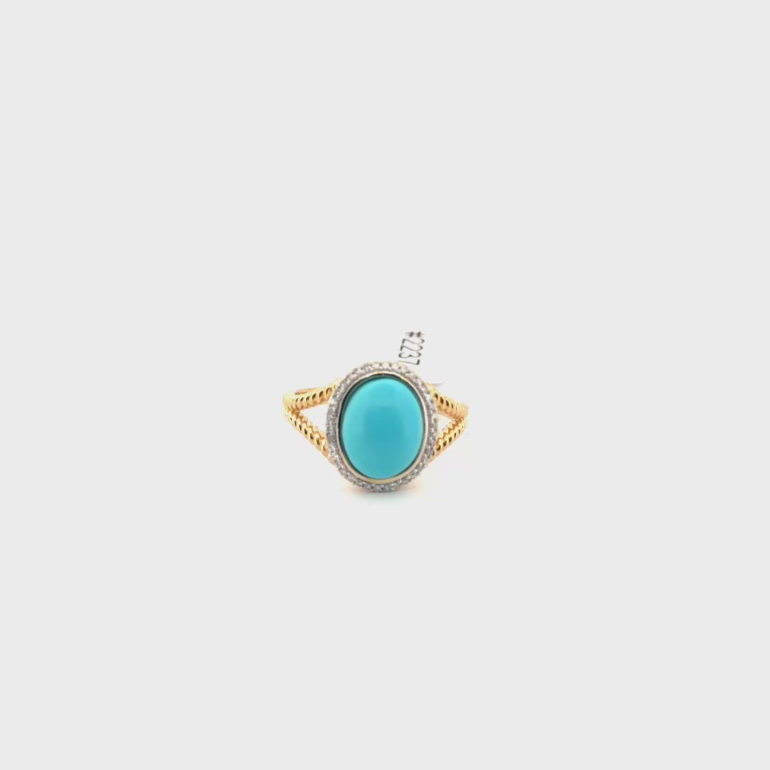 14K Yellow Gold Turquoise Ring