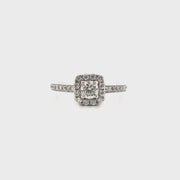 Diamond Ring Set in 14K White Gold  Sz 8