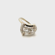 1.09cttw. (.58 & .47 center) Antique Natural Diamond Fashion Ring in 14K White Gold Sz 5.5