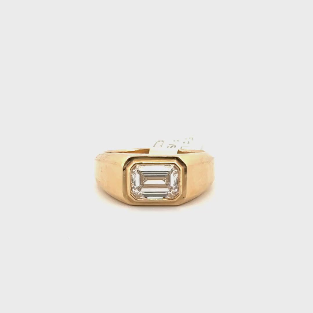 1.67ct. F VS Emerald Cut Lab Grown East to West Set