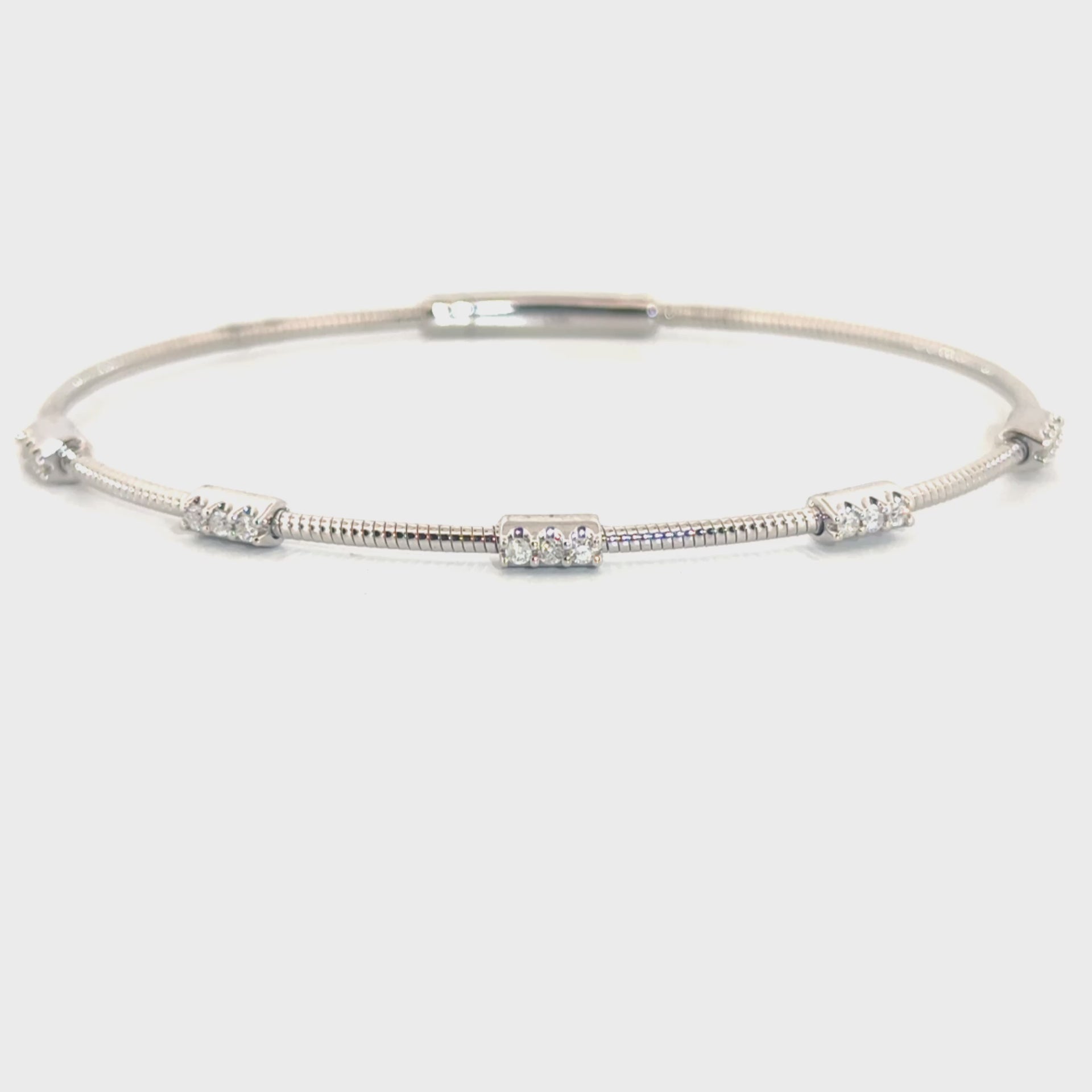 .25cttw. Diamond Flexible Bangle in 14K White Gold