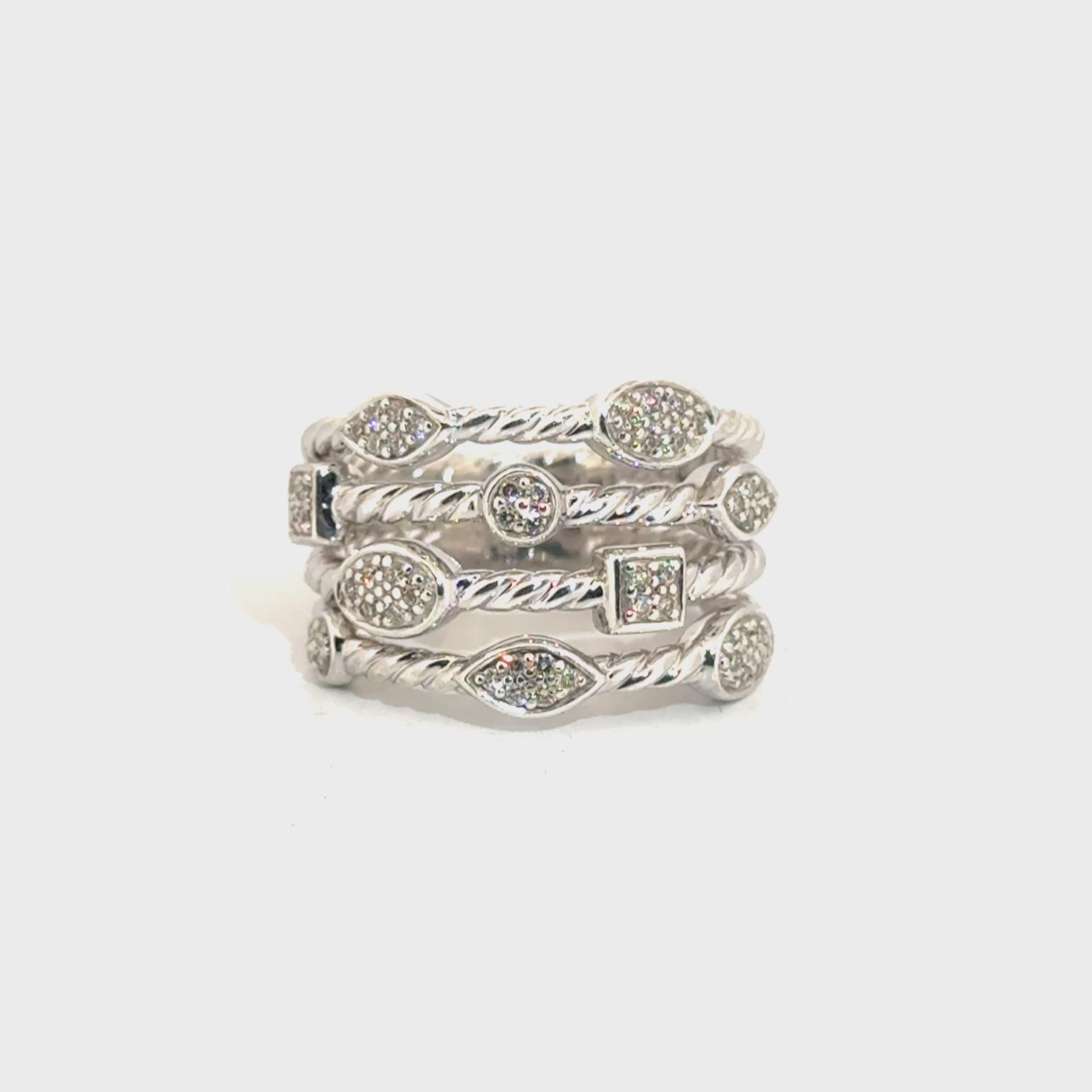 David Yurman Diamond Ring in 925 Sterling Silver