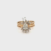 Pear Shaped Diamond Ring With Matching Guard