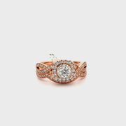 Neil Lane Natural Diamond Engagement Set in 14K Rose Gold With Matching Band Sz 7
