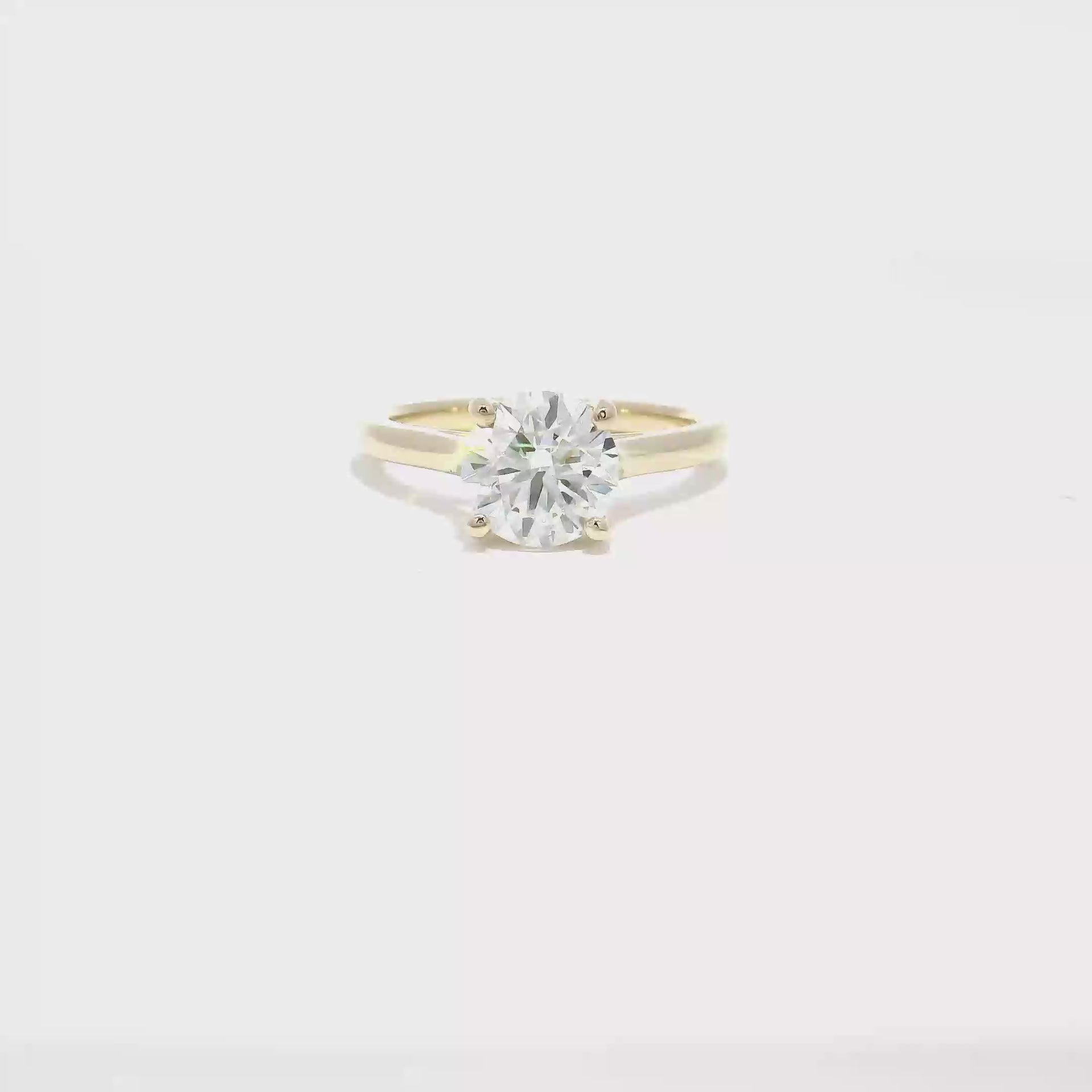 1.77ct. E VS1 Lab Grown Round in 14K Yellow Gold Cathedral