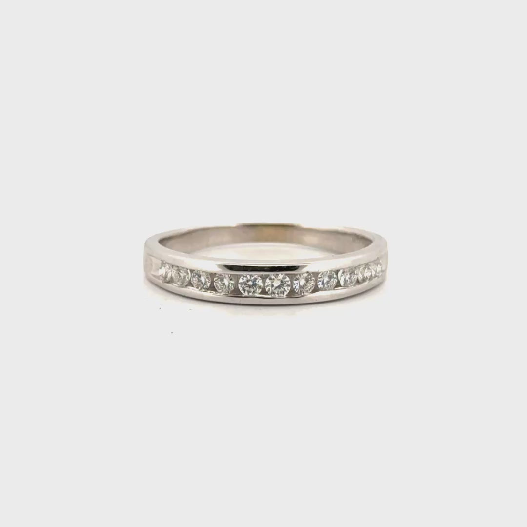 Natural Diamond Men's Ring in 18K White Gold