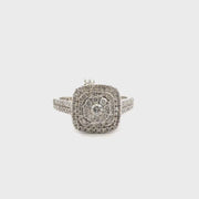 Natural Diamond Cluster Setting in 10K White Gold Sz 7