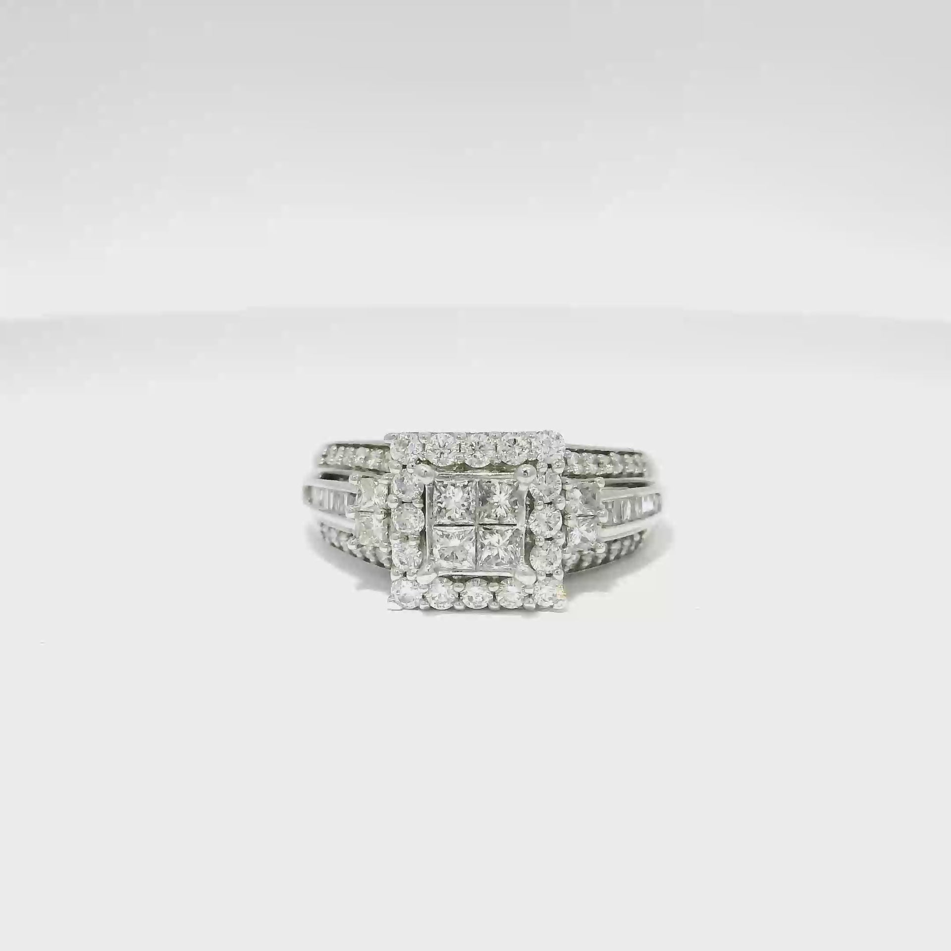 Natural Diamond Engagement Ring in 10k White Gold