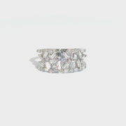Natural Baguette & Round Diamond Fashion Band in 14K White Gold Sz 6.5
