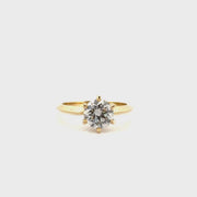 1.71ct. H VVS2 Lab Grown Round Solitaire Set in 14K Yellow Gold Mounting Sz 7