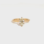 1.03ct. Natural Marquise Diamond Engagement Ring in 14K Yellow Gold Cathedral Mounting Sz 7