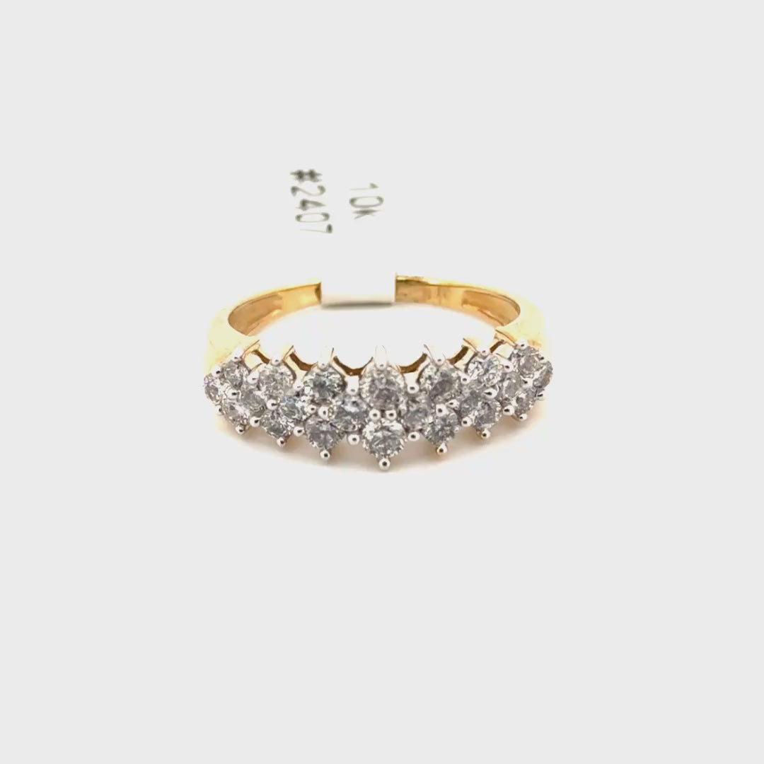 Natural Diamond Band Set in 10K Yellow Gold