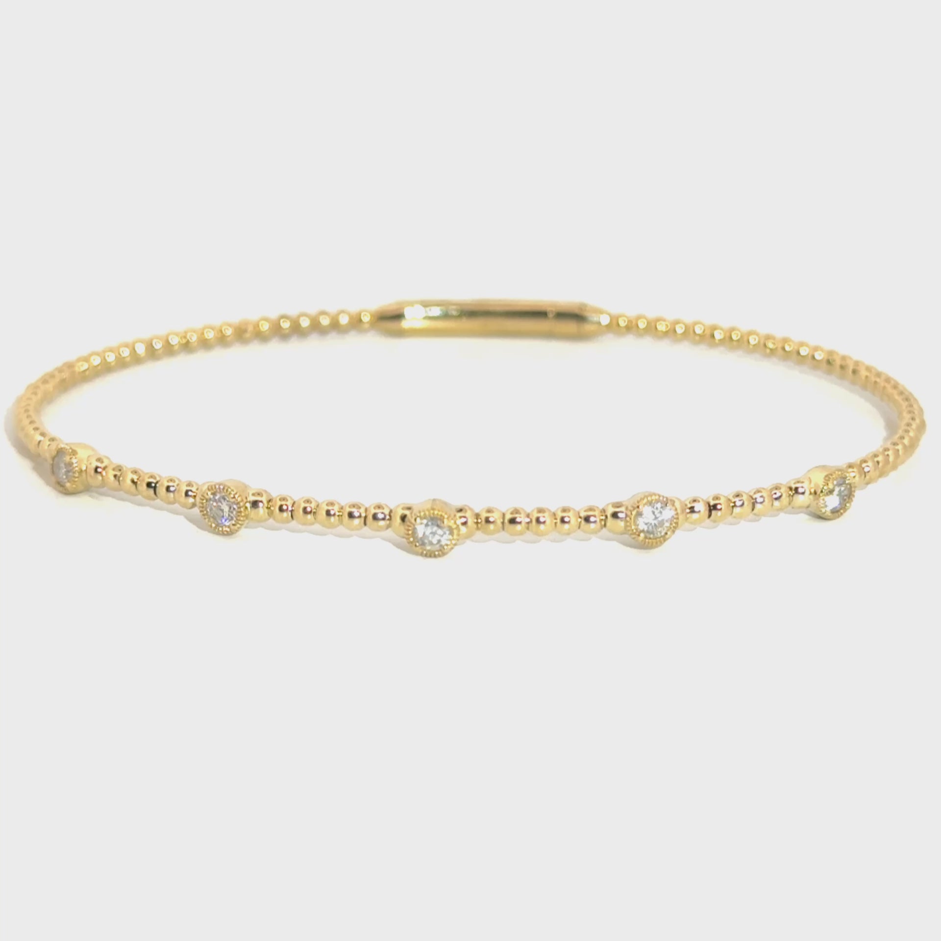 .30cttw. Diamond Flexible Bangle in 14K Yellow Gold