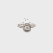 Natural Diamond Engagement Ring Set in 14K White Gold Sz 7.5