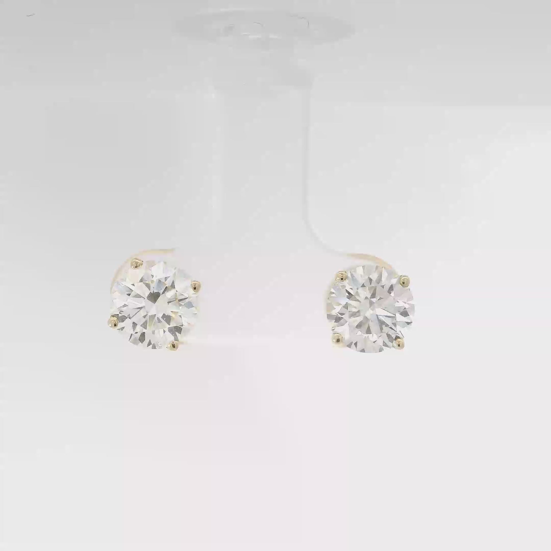 2.5cttw. F VS1 Lab Grown Diamond Ear Studs in 14K Yellow Gold Screw Backs