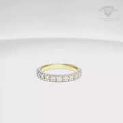Natural Diamond Band Set in 14K Two Tone White & Yellow Gold Sz 6.5