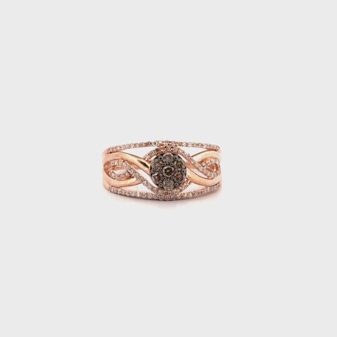 Fashion Diamond Band Set in 10K Rose Gold
