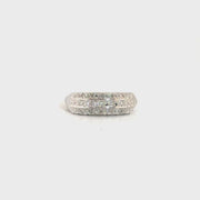 Antique Art Deco Style Diamond Ring in 14K White Gold Sz 6.5