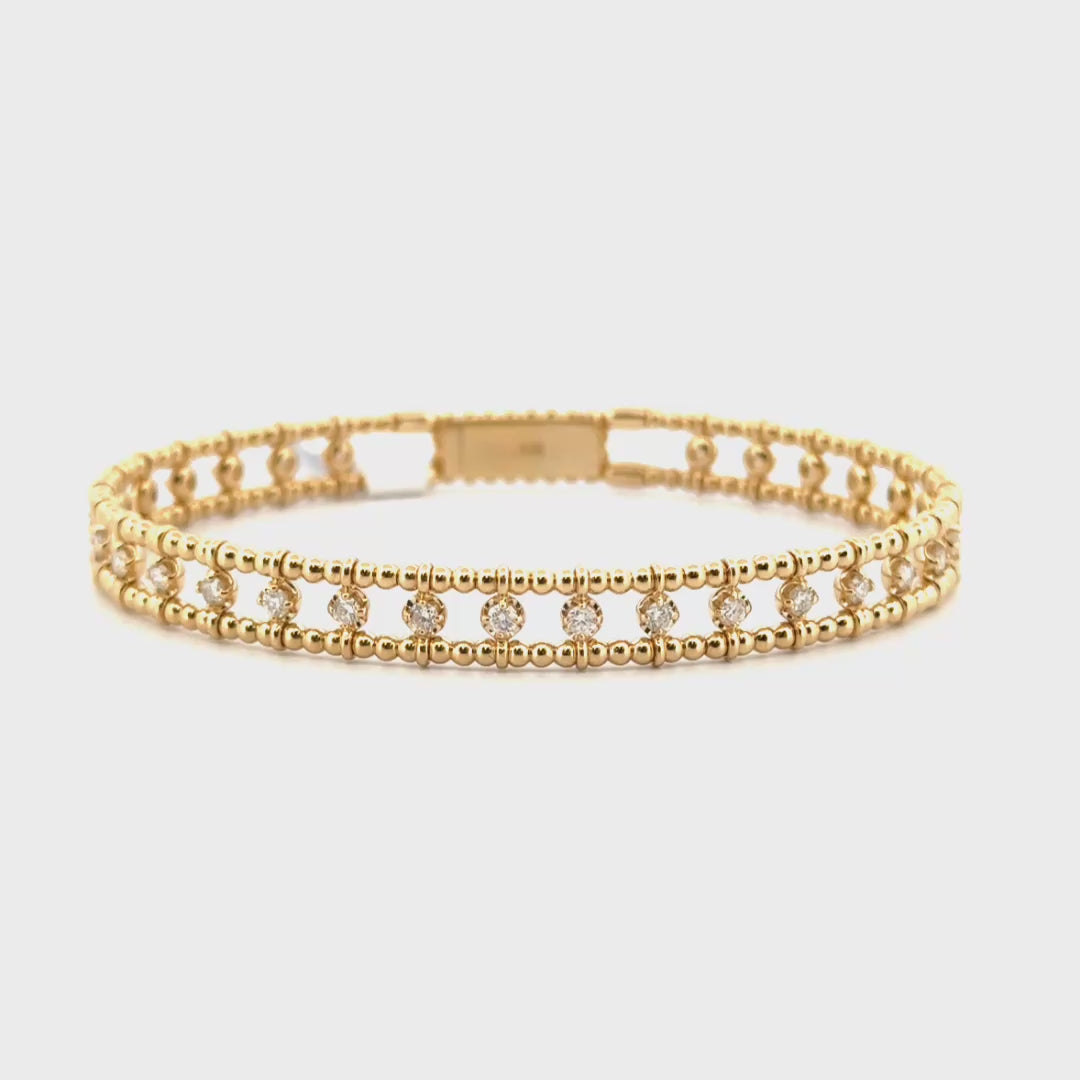 .75cttw. Natural Diamond Bangle Set in 14K Yellow Gold