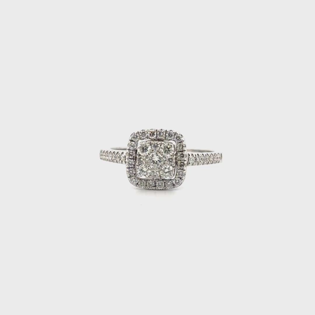 Natural Diamond Ring Set in 14K White Gold