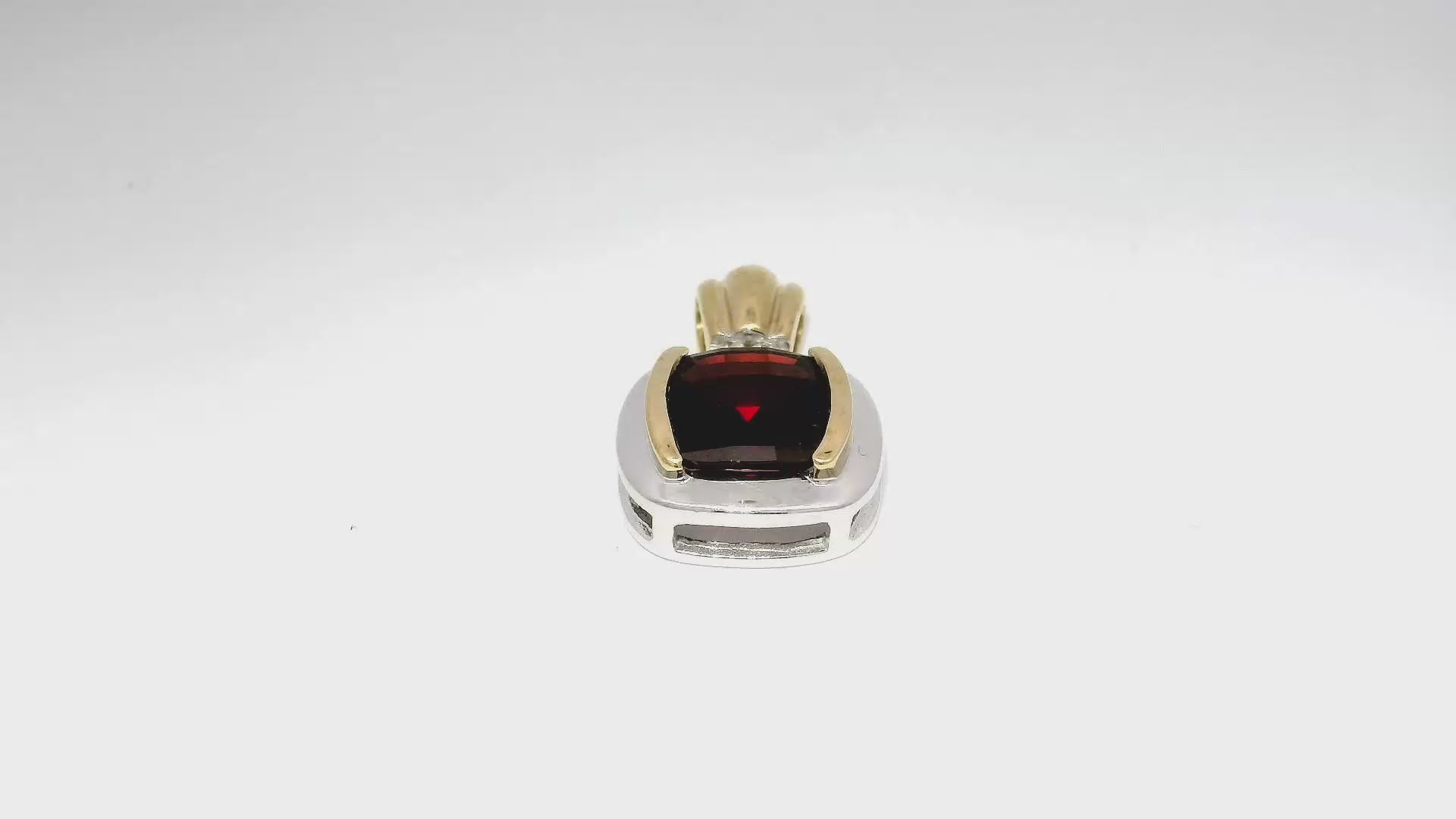 Garnet in 14K Two Tone Pendant Mounting