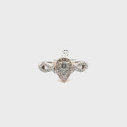 Natural Diamond Engagement Ring Set in 10K White Gold Sz 7