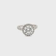 2.06ct. E VS1 Lab Grown Round Diamond Engagement in Halo Sz 6