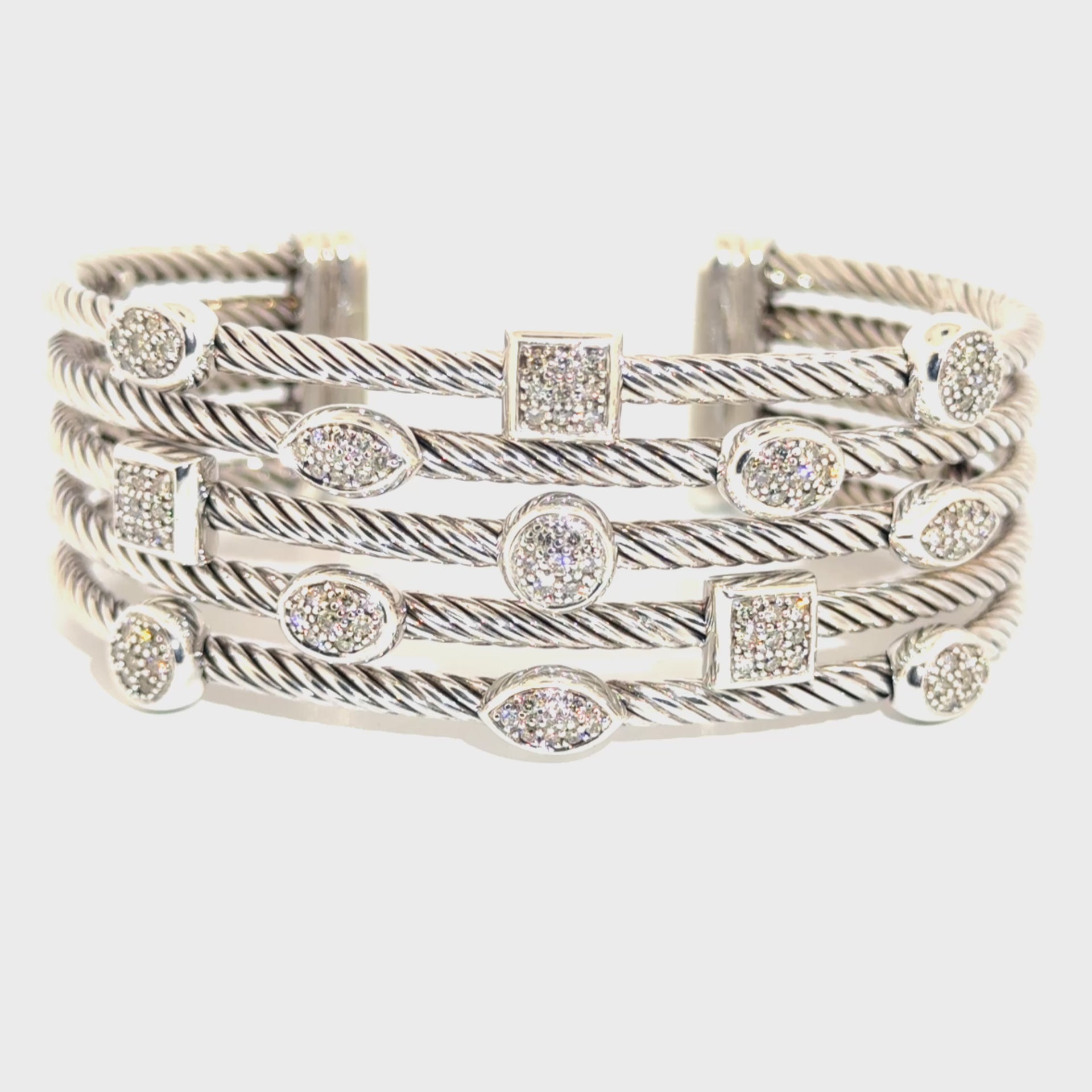 David Yurman Diamond Bracelet in 925 Sterling Silver