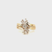 .93cttw. Marquise Natural Diamond Vintage Ring Set in 14K Yellow Gold Sz 7