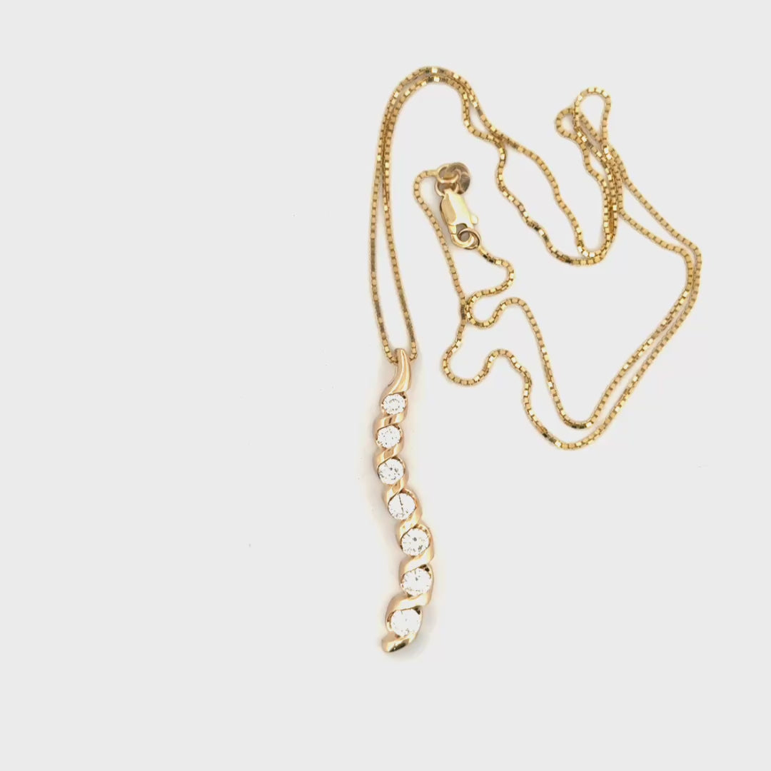 Natural Diamond Pendant in 14K Yellow Gold