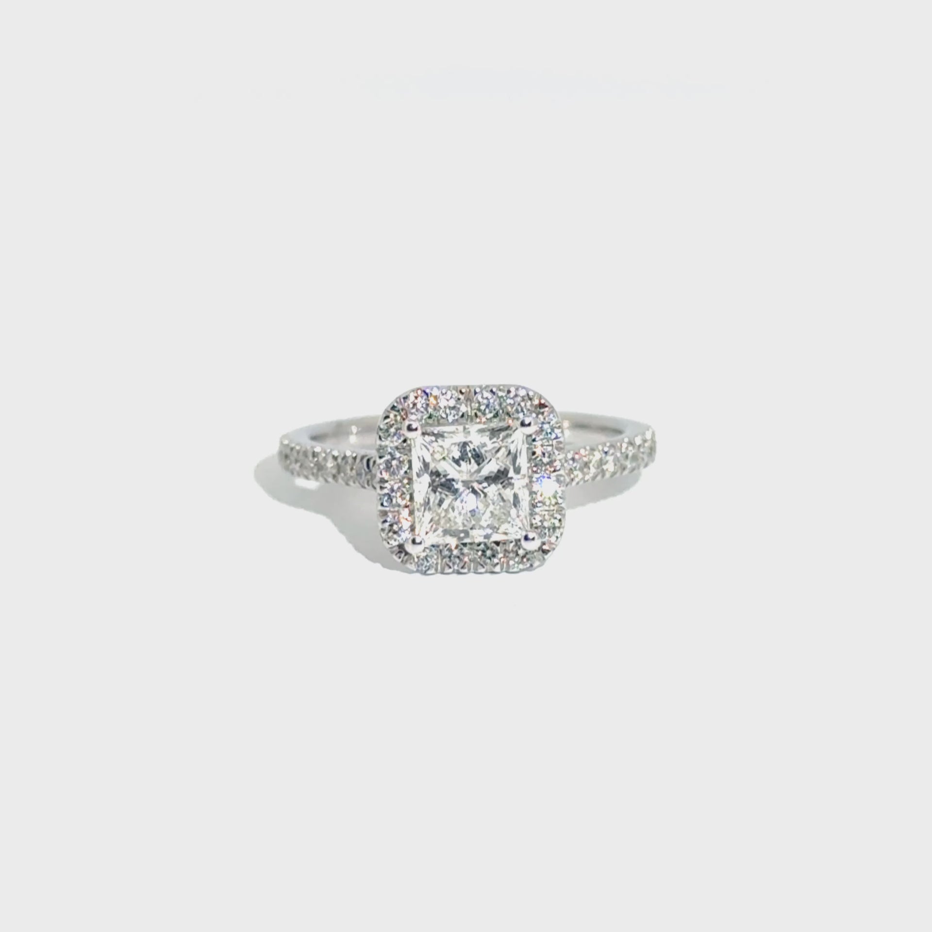 1.37ct. F VS1 Lab Princess in Halo 14WG