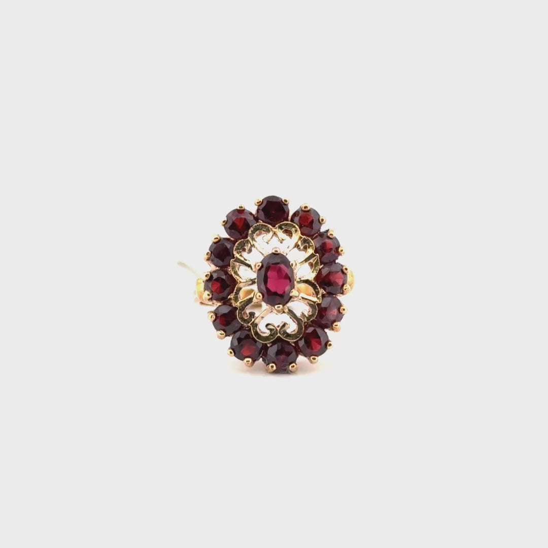 Garnet Ring Set in 10k Yellow Gold