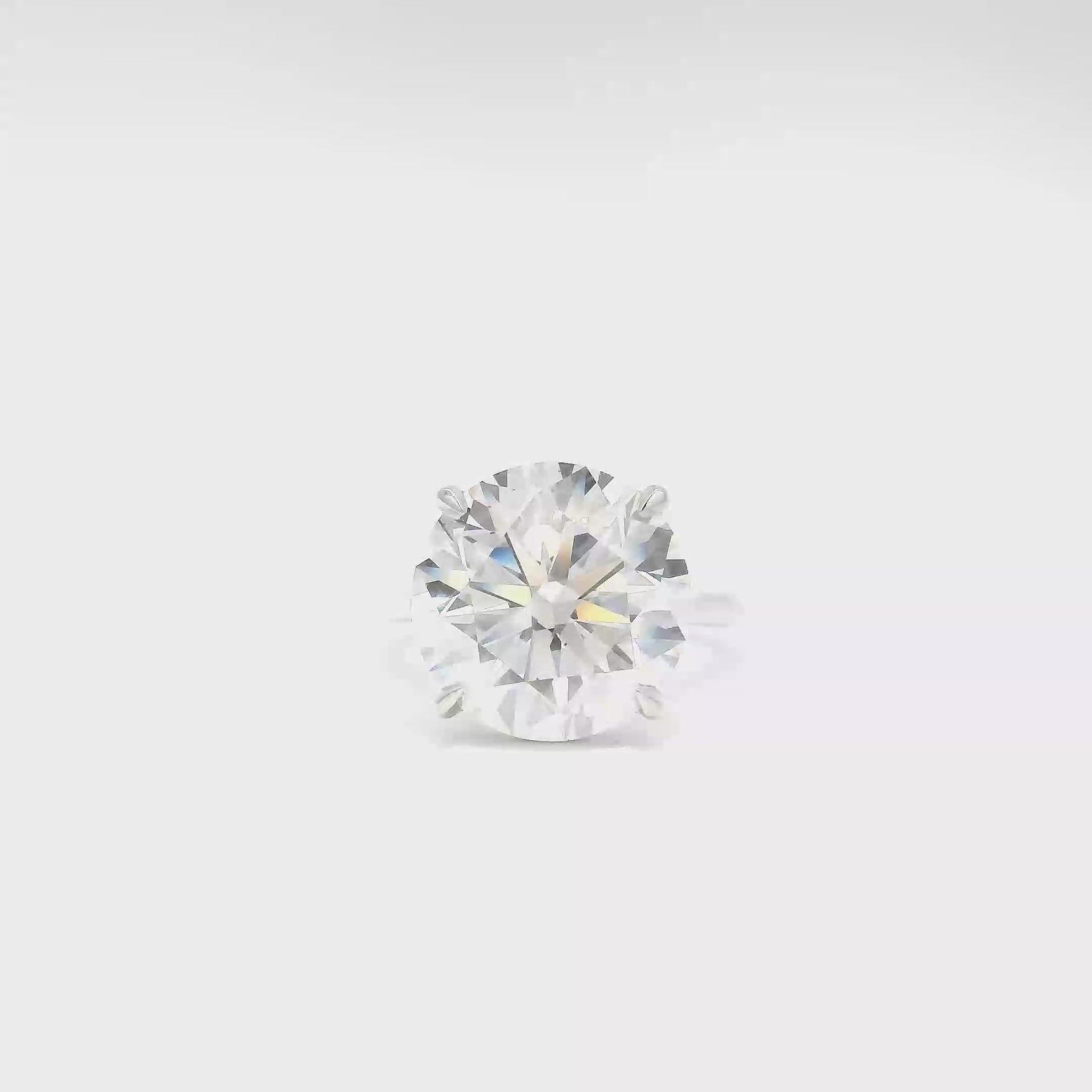 10.03ct. F VS1 Lab Grown Round Diamond Ring in 14K White Gold Cathedral