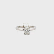 1.09ct. F VS1 Lab Grown Oval Diamond Solitaire Set in 14K White Gold Sz 7