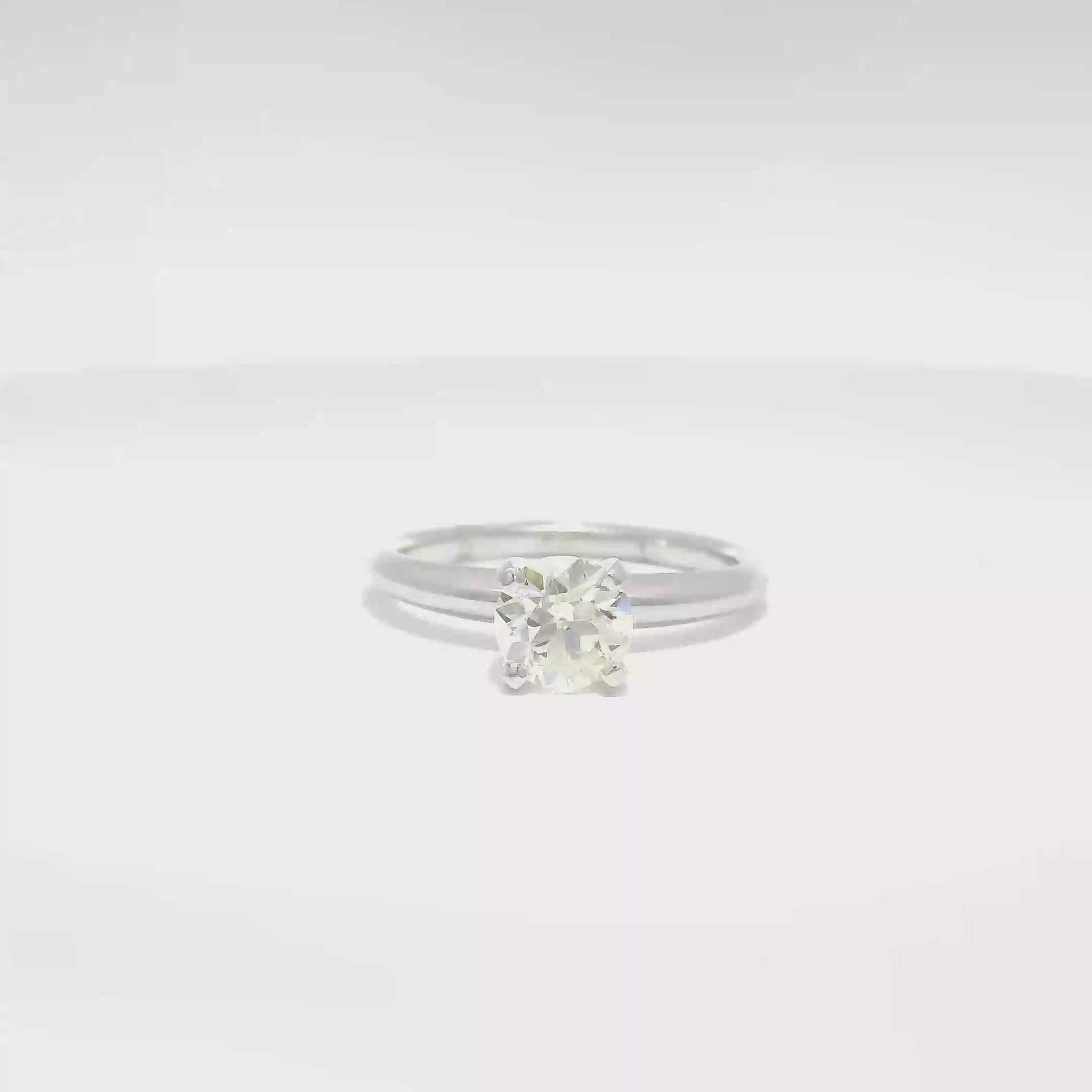1.0ct. Natural Old Euro Set in 14K White Gold