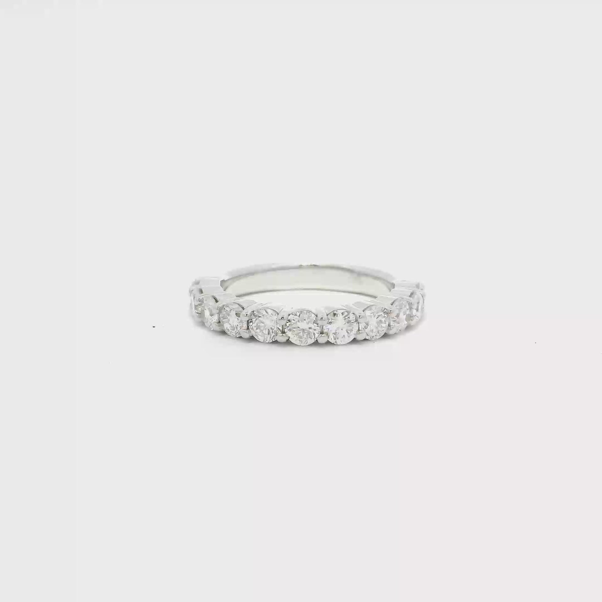 1.1cttw. Lab Grown F VS1 Round Diamond Band in 14K White Gold Size 8