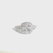 Natural Diamond Cluster Ring in 14K White Gold Sz 7