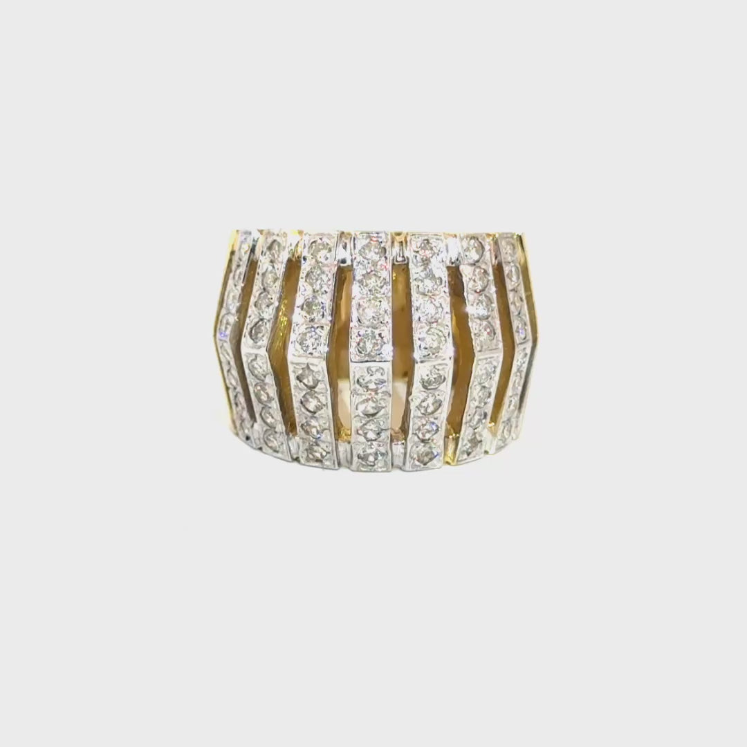 Natural Diamond Wide Band in 14K Yellow Gold