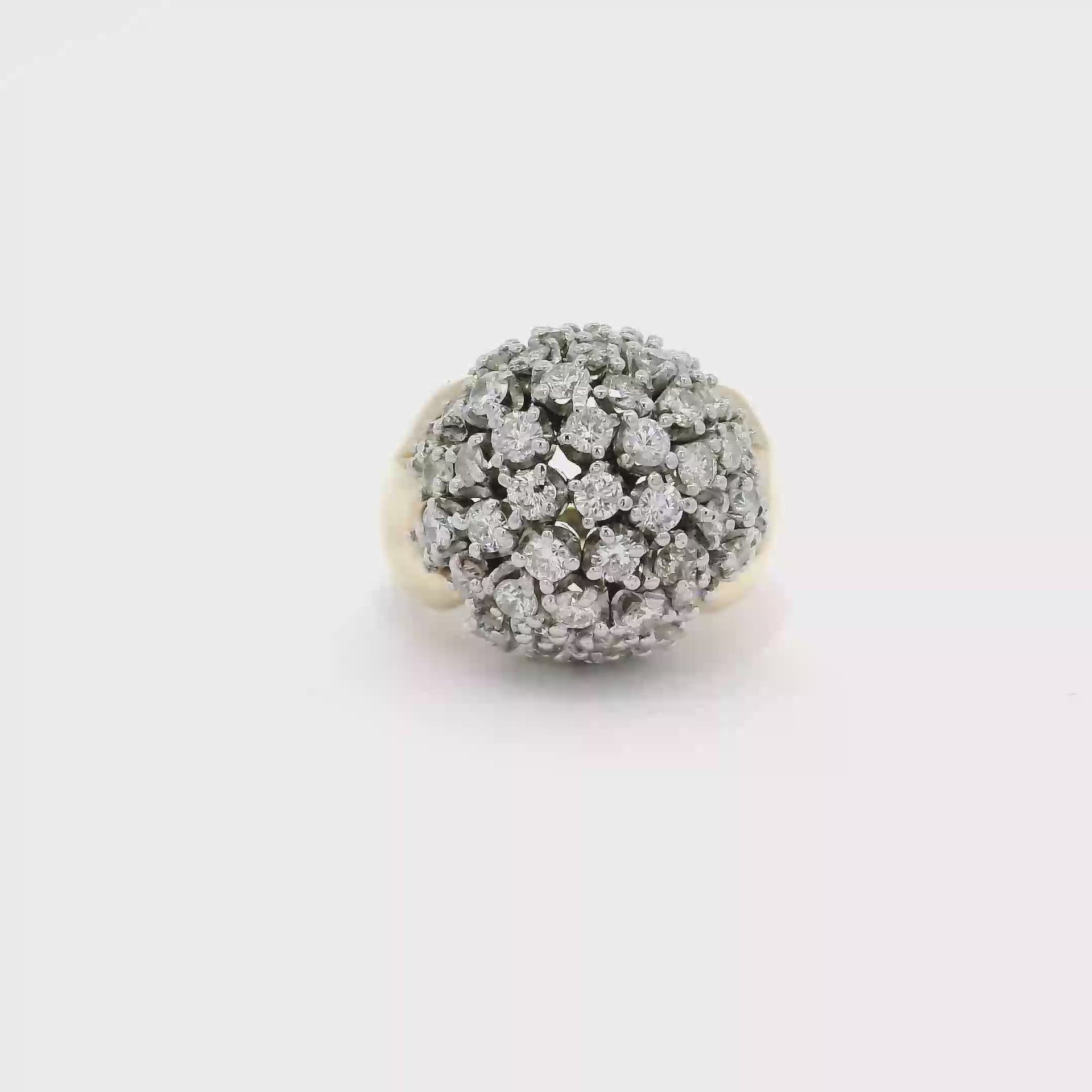 Natural Diamond Dome Ring in 14K Yellow Gold
