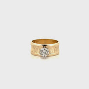 Approx .5ct Natural Round Diamond in 14K Yellow Gold Sz 5.5