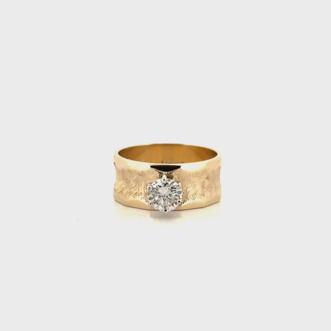Approx .5ct Natural Round Diamond in 14K Yellow Gold